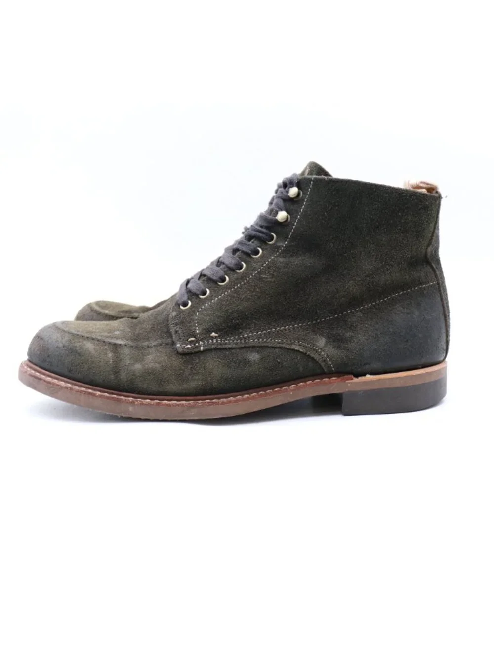 Rag & Bone Rowan Boot Men's Size 12 M Olive Green Suede Handmade USA Lace Up